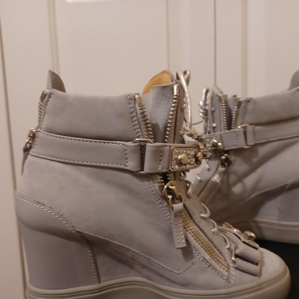 Giuseppe Zanotti for Jennifer Lopez Tiana Crystal High-Top Wedge Sneaker - Picture 3 of 11